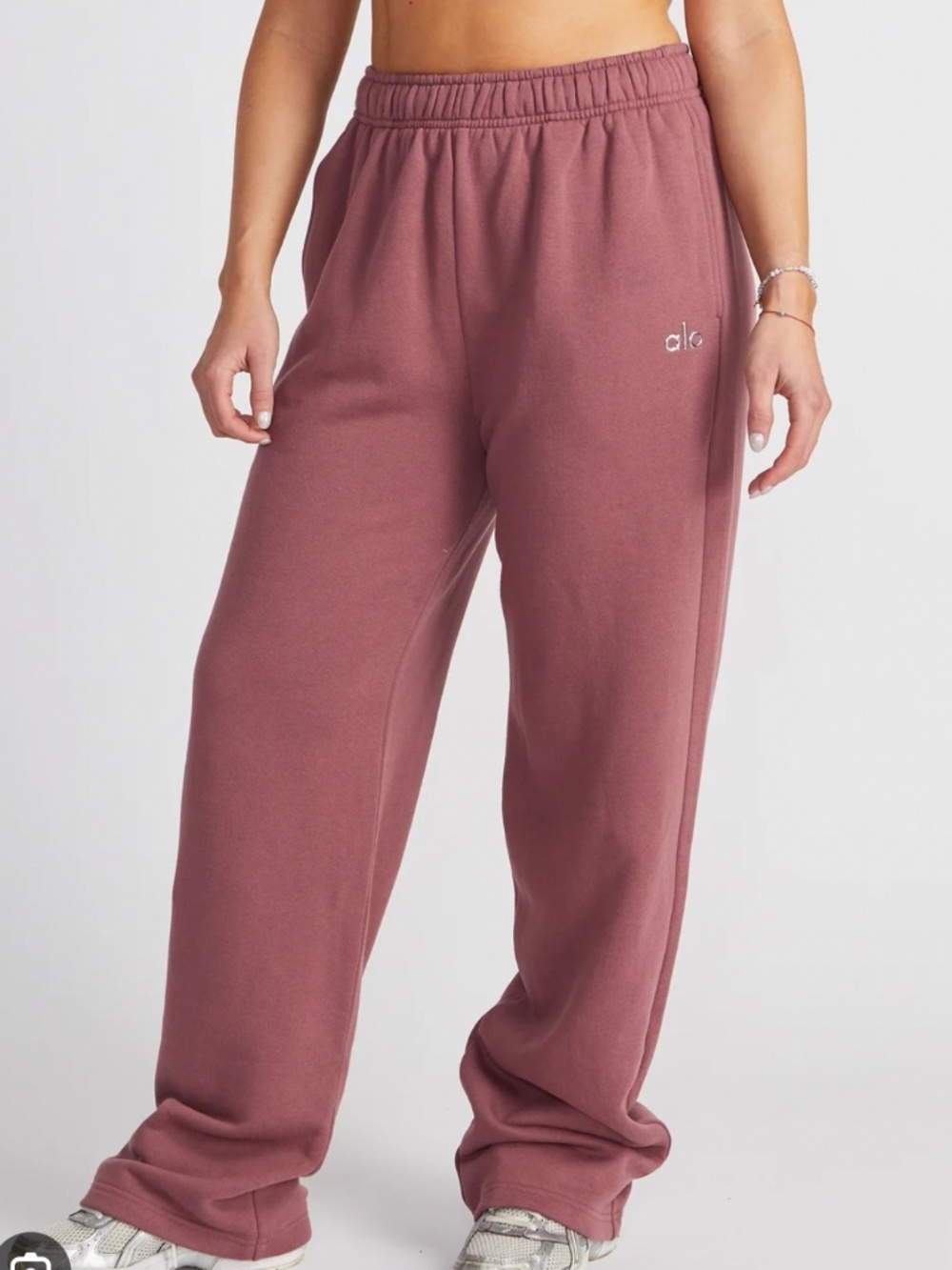Alo Yoga sweatpants pink small wild rose straight small